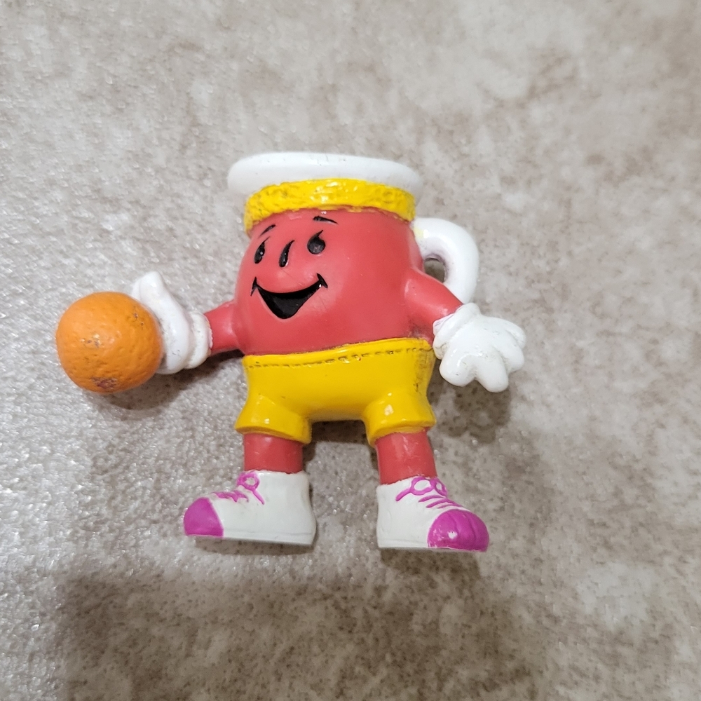 2/10 Kool-aid Kraft Toy Figure Playing Ball Orange 2.25 Inch